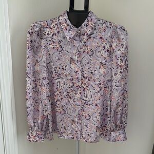 Ann Taylor NWOT Paisley Print Blouse in Purple and Pink MP